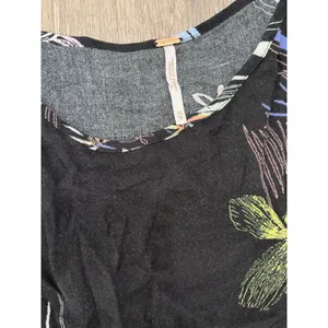 Free People Womens XS Floral Boho Tunic Dress Cold Shoulder Black Flowy Mini thumbnail 6