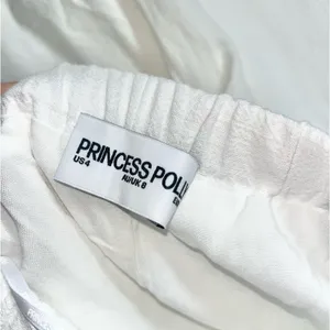 Princess Polly Linen Blend Pants White thumbnail 4