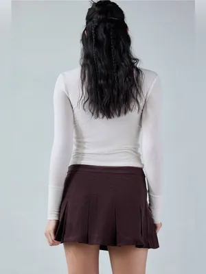 NWT Motel Rocks Sejuani Cord Mini Skirt In Bitter Chocolate Brown Large thumbnail 4