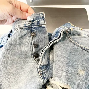 Free People Loving Good Vibrations Distressed Cutoff Denim Shorts Blue 31 thumbnail 6