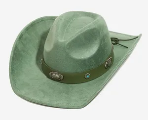 Casey Faux Green Suede Cowboy Hat With Concho Band thumbnail 1