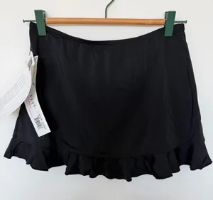 Women's Black Ruffle Swim Mini Skirt Size 12 thumbnail 1