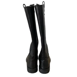 Boemos Black Leather Knee High Riding Boot Size 36 Minimalist Moto Equestrian thumbnail 4