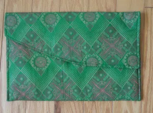Mayamiko Cotton Boho Sustainable Geometric Padded Laptop Sleeve Case Green OS thumbnail 1