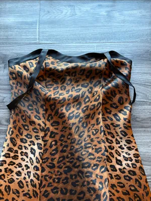Kathy Ireland Leopard Print Satin Lingerie Slip Dress Nightie Small thumbnail 9