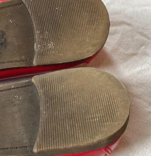 I ❤️My Shoes Seaside Vintage? Shiny Red Silver Buckle Loafers Size 38 thumbnail 5