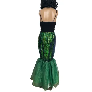 FUNNA Green Sequin Mermaid Tail Costume Maxi Skirt NWT XL thumbnail 14
