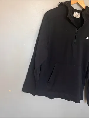Champion Black Quarter-Zip Pullover Hoodie thumbnail 3