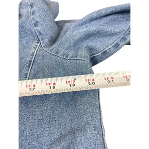 VTG Y2K Denim & Co M Blue Denim Jean Jacket Embroidered Pockets Snap Up Front thumbnail 9