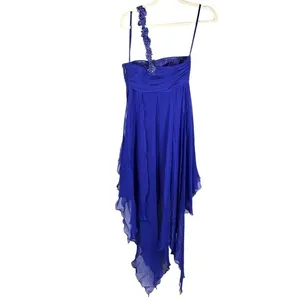 Y2K Fairy‎ Grunge Midi Dress 3/4 Blue Purple Beaded Coquette Angel Empire Waist thumbnail 3