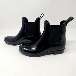 Sam Edelman Tinsley Black Glossy Ankle Chelsea Classic Preppy Rain Boots 7 thumbnail 5