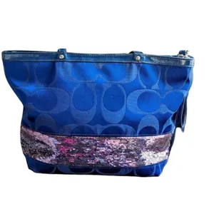 COACH Sequin Trim Signature Monogram Shoulder Bag thumbnail 3