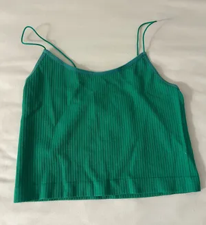 Green Seamless Ribbed Tank Top thumbnail 1
