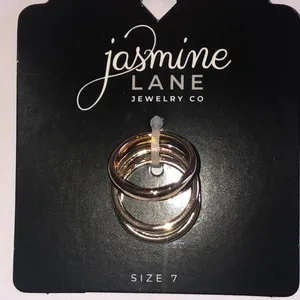 Size 7 Jasmine Lane Gold Tone Ring Triple Stack Set thumbnail 3