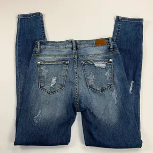 Judy Blue Mid Rise Skinny Fit Distressed Jeans Leopard Insets 8265MD Size 5/27 thumbnail 10