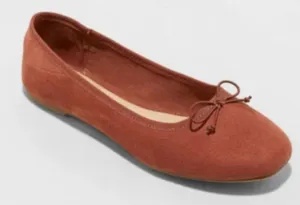 A New Day espresso brown Jackie faux suede flats size 6 thumbnail 1