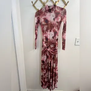 NWT Bardot Lea Tie Dye Mesh Long Sleeve Dress Extra Small thumbnail 8