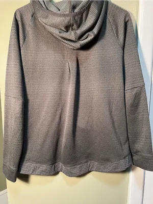 REI Co-Op Women's Size Medium Pullover Hoodie Dark Green Textured Marled Quilted thumbnail 9