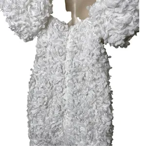 ASOS LUXE 3D floral corset mini dress with puff sleeves in white sz 6 thumbnail 10