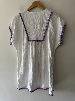 J. Crew Adorable White Fringe Beach Swim Cover Up‎ Tunic Top thumbnail 6