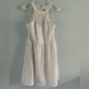 White Eyelet Lily Pulitzer Dress with pockets thumbnail 12