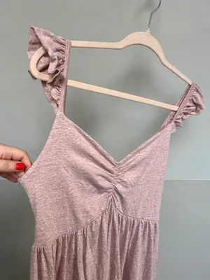 Heather Pink Soft Cotton Sweetheart Boho Maxi Dress thumbnail 6