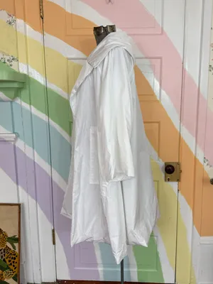 PLANET By Lauren G Nylon Emily Trench Coat White Oversized Sz OS 🧡🍄 thumbnail 5