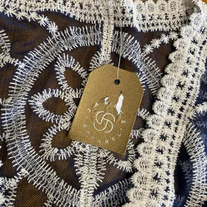 Janice Apparel NWT Vintage Style Navy Blue‎ Embroidered Lace Kimono OS Boho thumbnail 9