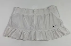 Nike Skort Womens XL White Ruffle Hem Built In Shorts Tennis Heritage Dry Active thumbnail 1
