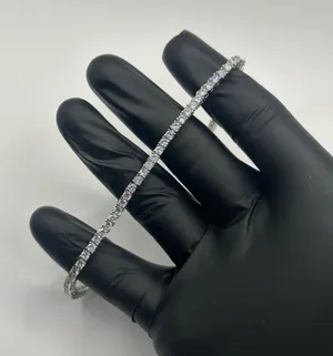 Kay Jewelers Moissanite Tennis Bracelet Silver 3mm 8 Inch Brand New VVS1 Crazy Shine No Pass thumbnail 1
