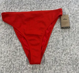 Nike Swim Ribbed‎ High Waist Bikini Bottom NESSD234 Womens Size Small NEW thumbnail 1