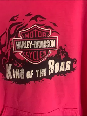 Hot Pink Heavy Blend Pullover Sweatshirt W Harley Davidson Graphic Sz XL thumbnail 2