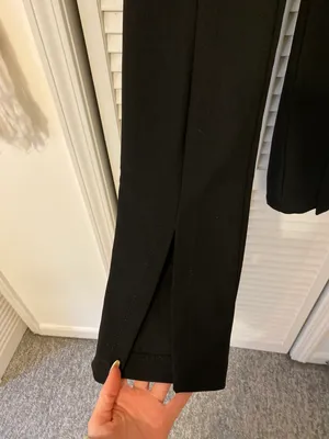 ZARA Black Ribbed Flared Leggings thumbnail 3