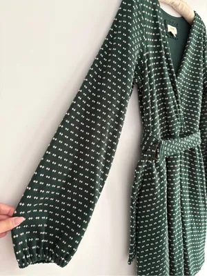 Anthropologie Maeve Malta Faux Wrap Belted Long Sleeve Mini Dress Size Medium thumbnail 6