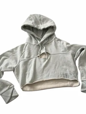 Gymshark UK Light MINT Cropped Hoodie Sweatshirt size M thumbnail 2
