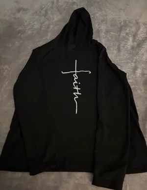 Woman’s black faith hoodie size L thumbnail 1