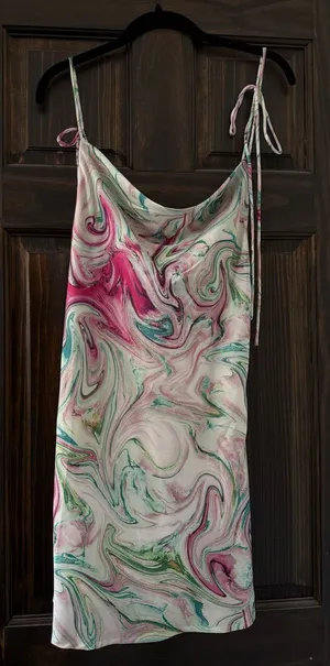 Princess Polly Multicolor Swirl Cowl Neck Mini Slip Dress thumbnail 1