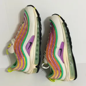 Nike Air Max 97 White Electro Green Fuchsia‎ Glow Sneakers Womens 7 Multicolor thumbnail 14