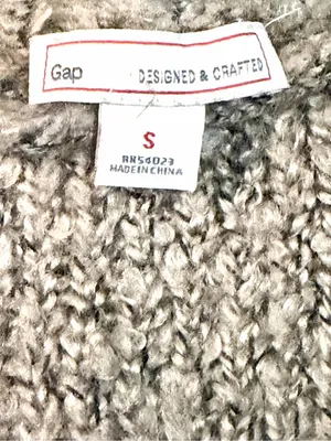GAP DESIGNED & CRAFTED Tan & Black Marled Boucle Sweater Sz S thumbnail 4