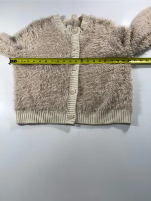 aerie Super Soft Cream Fuzzy Button-Front Cardigan thumbnail 4