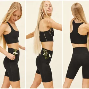 💕GIRLFRIEND COLLECTIVE💕 High Rise Pocket Bike Short ~ Black Large L NWT thumbnail 2