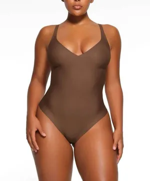 NWT Skims Body Unlined Plunge Thong Bodysuit Jasper Small (SOLD OUT) thumbnail 1