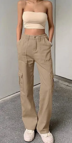Khaki Cargo Pants thumbnail 6