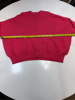 Free People Oversized Crewneck Sweater in Pink thumbnail 4