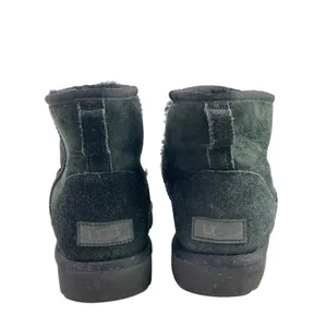 UGG Classic Mini Gray Suede Sheepskin Shearling Slip On Round Toe Ankle Boots 10 thumbnail 3