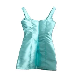 CURRENT MOOD Dolls Kill Pixie Stardust Satin Bow Straps Aqua Mini Dress Size S thumbnail 2