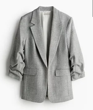 H&M Women's Beige Tweed Blazer & Pants Suit Set Size 2 Workwear thumbnail 1
