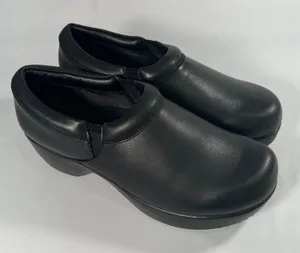 SR Max Geneva Women's Black‎ Leather Clog Slip-Resistant Work Shoes Nursing US9 thumbnail 1
