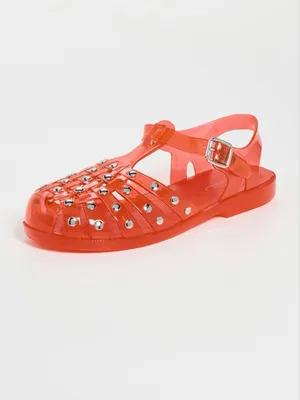 INTENTIONALLY BLANK Ellery Stud Jelly Sandals (Sz 9) Cherry Red NWT thumbnail 7