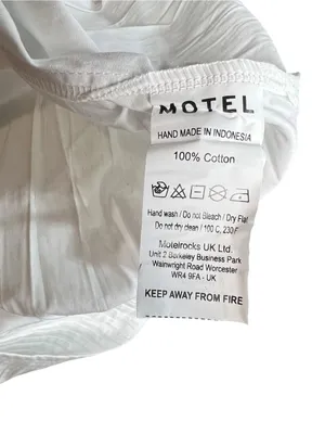 Motel Rocks Asada Pleated Waist Midi Skirt In Poplin White Size Medium NWT thumbnail 10